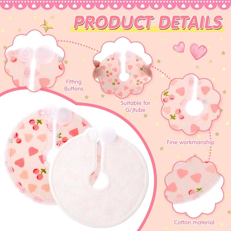 Threlaco 48 Pcs Gtube Button Covers Feeding Tube Pads Holder Abdominal Reusable Accessories Peg Tube Soft Absorbent Breast Feeding Pads Breastfeeding Support Nursing Care Stay Dry(Flower) - Image 4